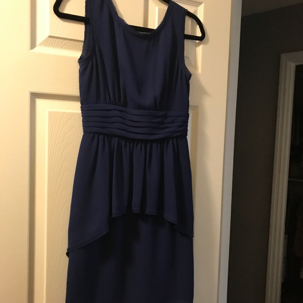 Bcbg peplum navy dress